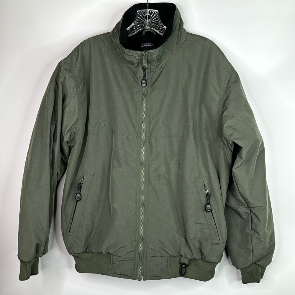 Vintage White Sierra Green Fleece Lined Jacket Size Medium